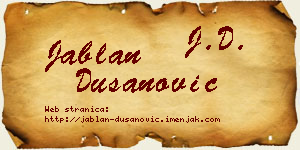 Jablan Dušanović vizit kartica